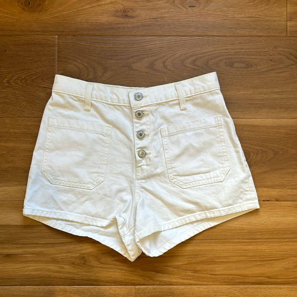 COPY - Nili Lotan white denim shorts
